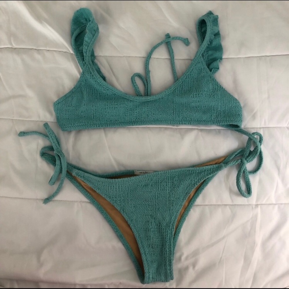 Made by Dawn Textured Light Turquoise Bikini